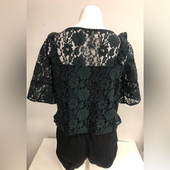 RWamp CO LACE TOP IN DEEP GREEN COLOUR 34 SLEEVE LENGTH - Picture 4 of 8